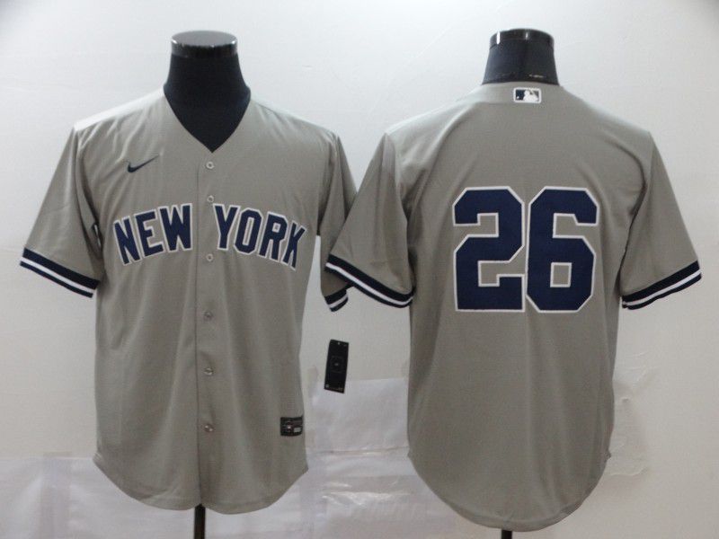 Men New York Yankees #26 No name Grey Nike Game MLB Jerseys